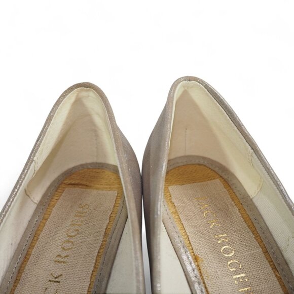Jack Rogers Palmer Wedge Espadrilles Heels Women's 9M Shimmer Silver - Picture 10 of 11